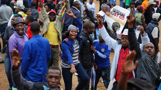 Demonstranten in Harare